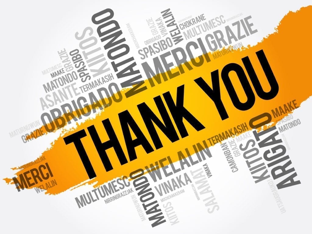 Thank you in multiple languages