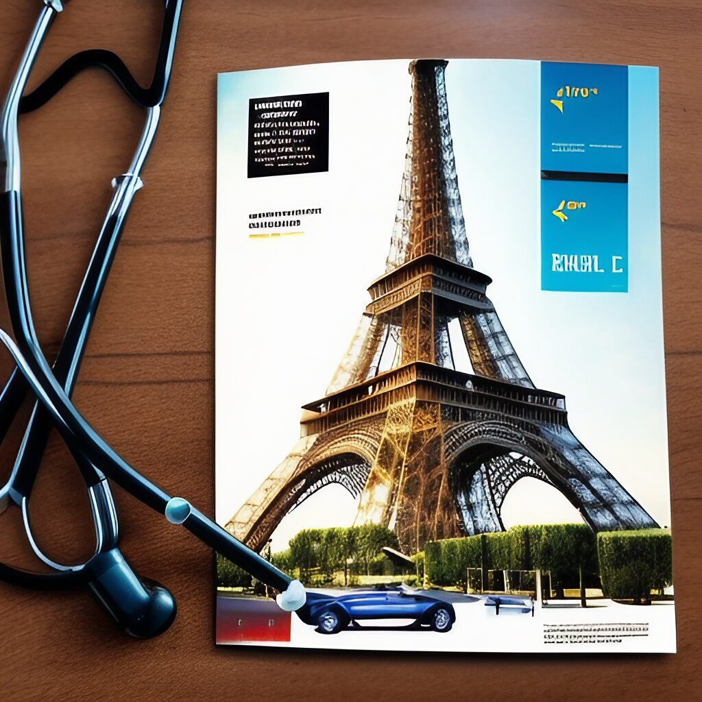 Brochure with Eiffel Tower