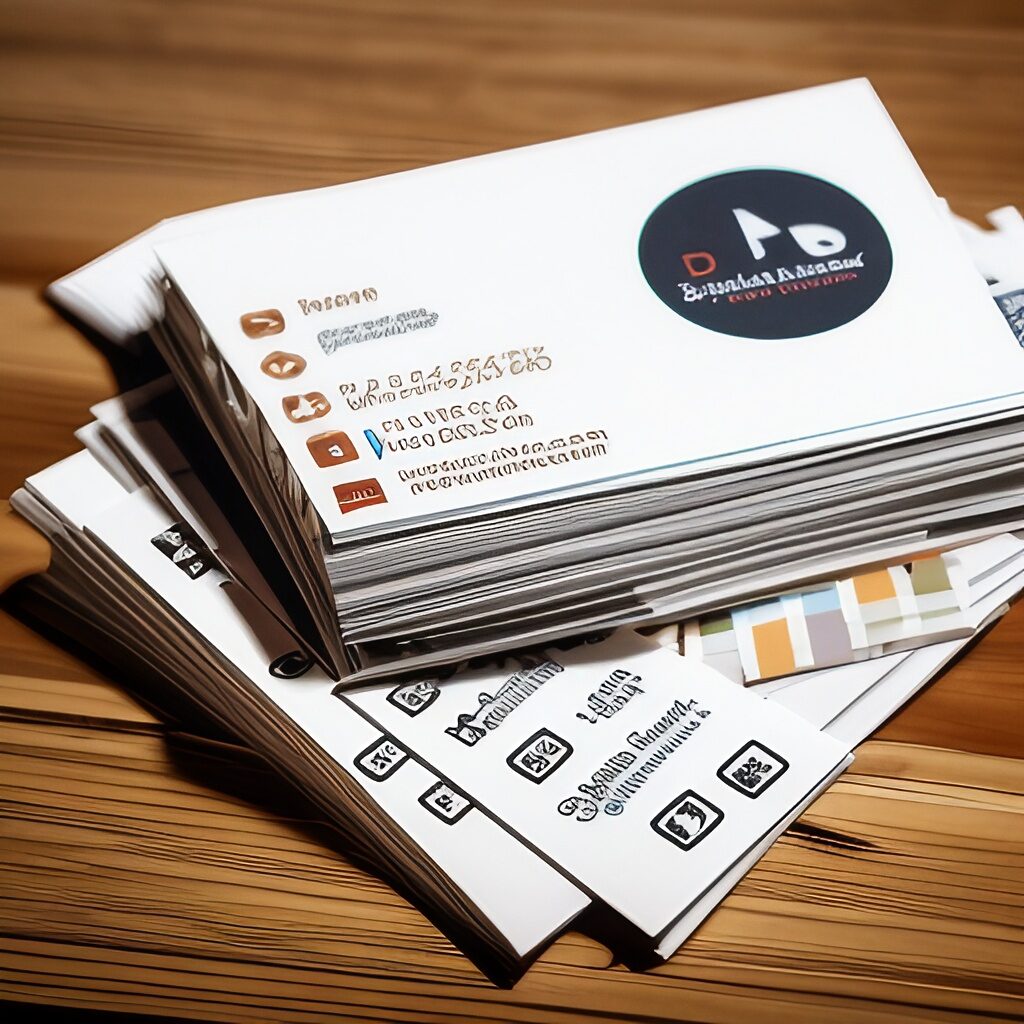 Business cards stack