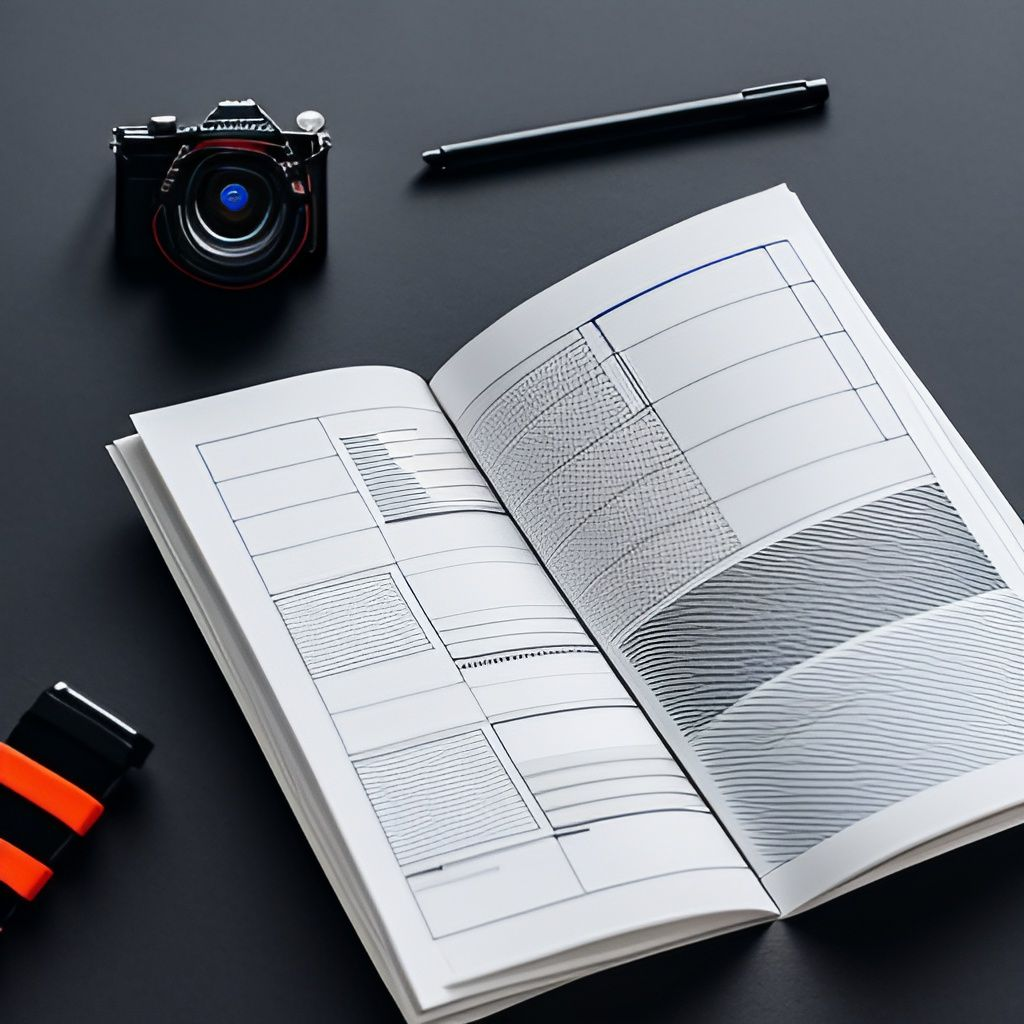 Open user manual on a desk