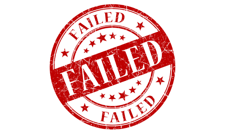 stamp saying failed