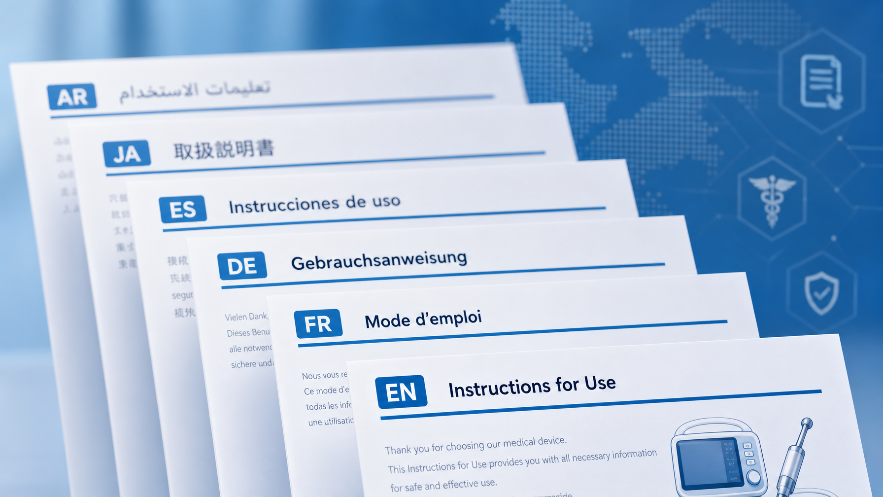 IFU translation for medical devices — multilingual instructions for use and EU MDR compliance